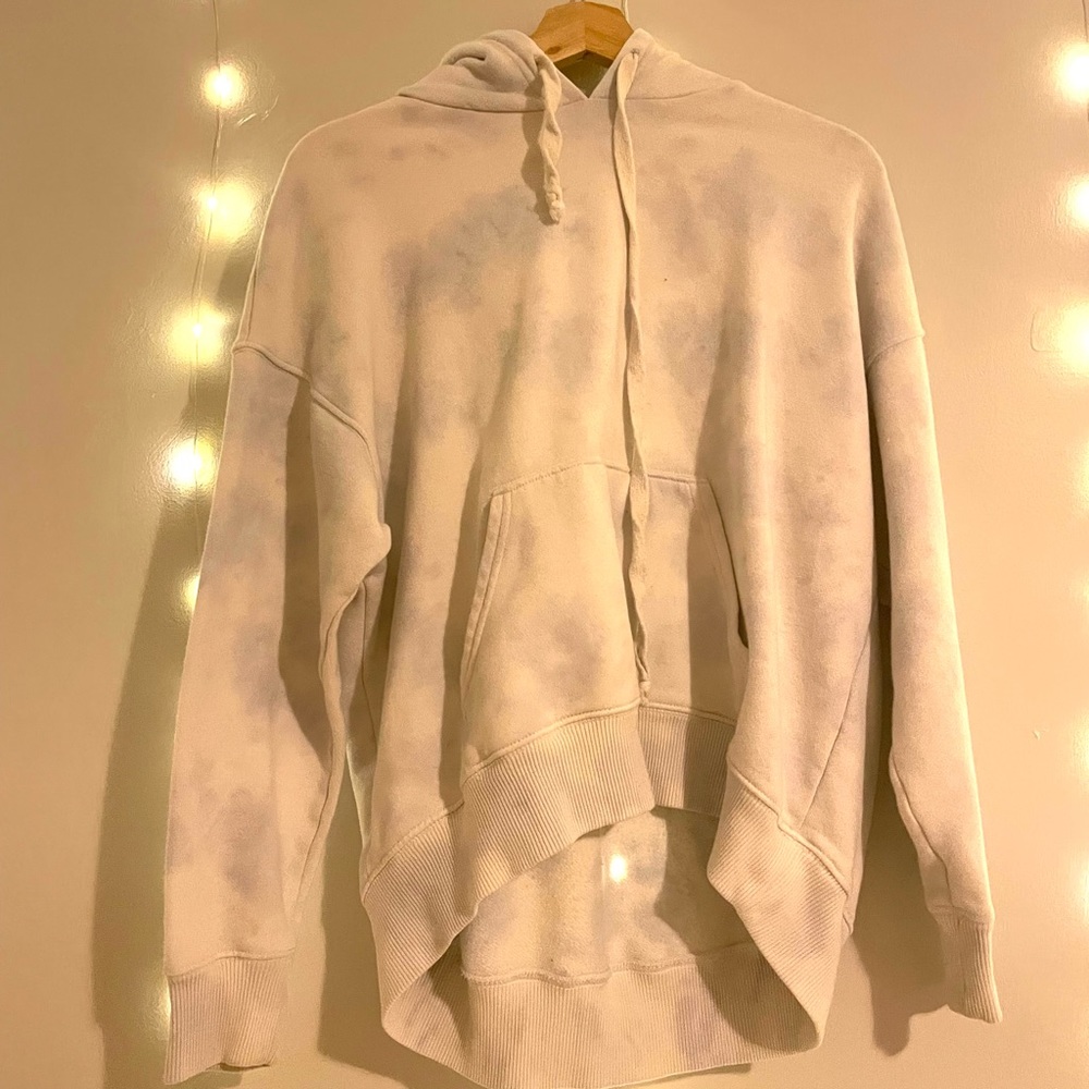 American Eagle blue and white tie dye hoodie